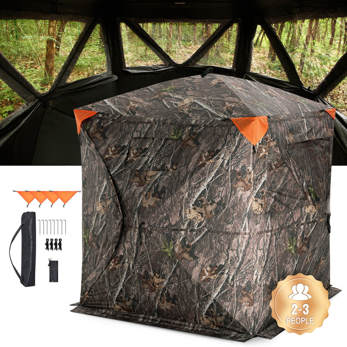270° VIEW POP UP TENT 2-3 PERSON - CAMO
