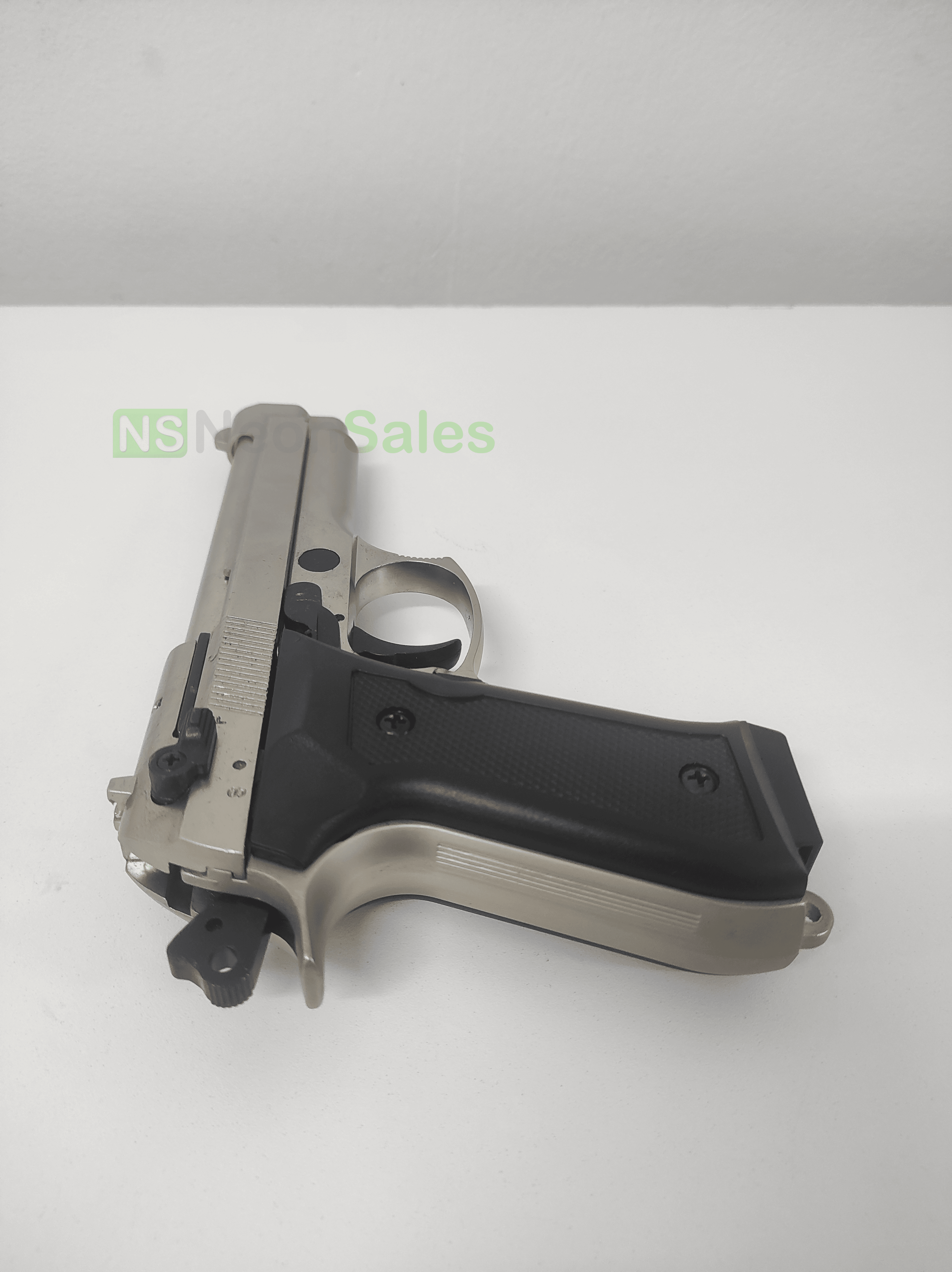 BLOW F92 BLANK GUN - SATIN W/ BLACK GRIPS & TRIM - NeonSales {{ shop.shopifyCountryName }}