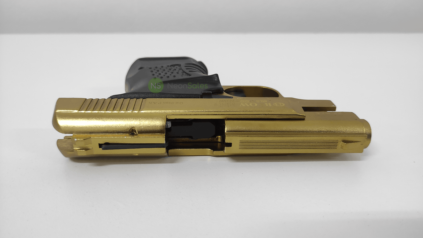 BLOW MINI 9 BLANK GUN - GOLD W/ BLACK GRIPS & - NeonSales {{ shop.shopifyCountryName }}