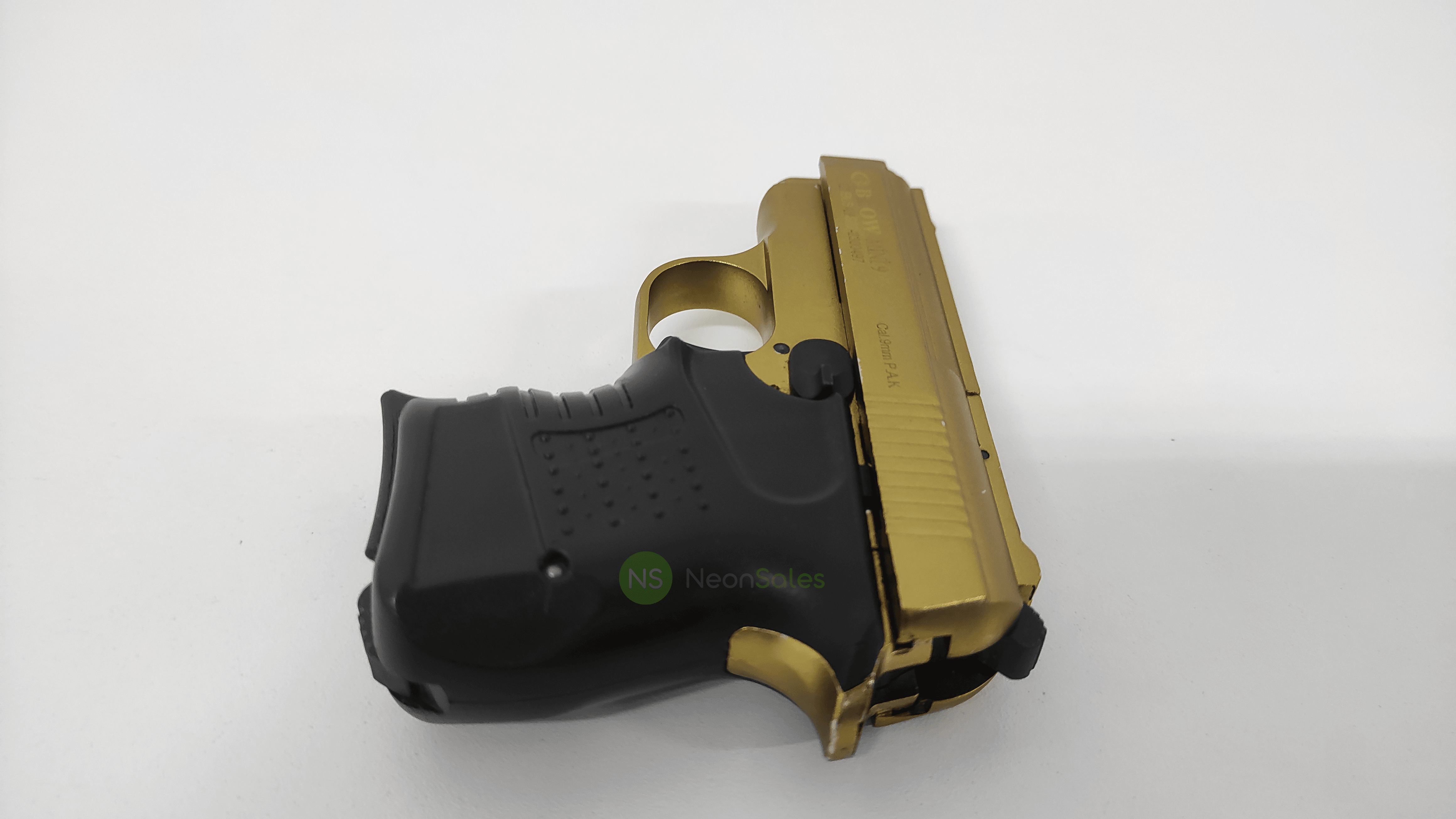 BLOW MINI 9 BLANK GUN - GOLD W/ BLACK GRIPS & - NeonSales {{ shop.shopifyCountryName }}