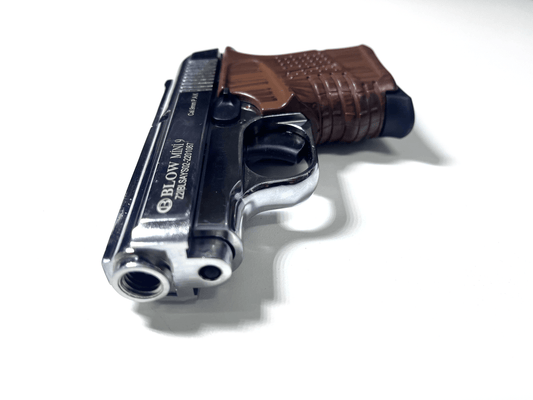 BLOW MINI 9 SHINY CHROME W/BROWN GRIPS + 15 BLANKS - NeonSales {{ shop.shopifyCountryName }}