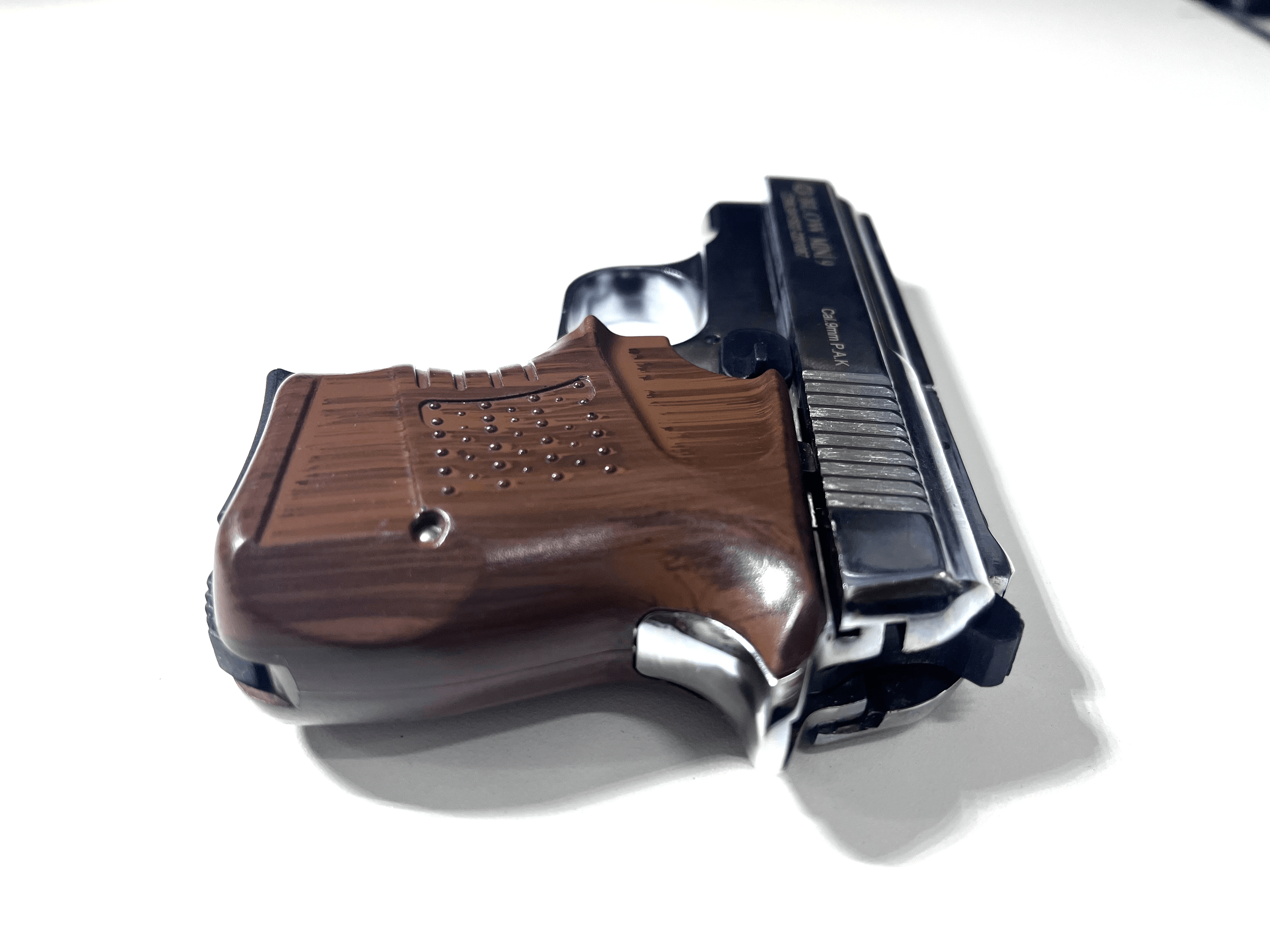 BLOW MINI 9 SHINY CHROME W/BROWN GRIPS + 15 BLANKS - NeonSales {{ shop.shopifyCountryName }}