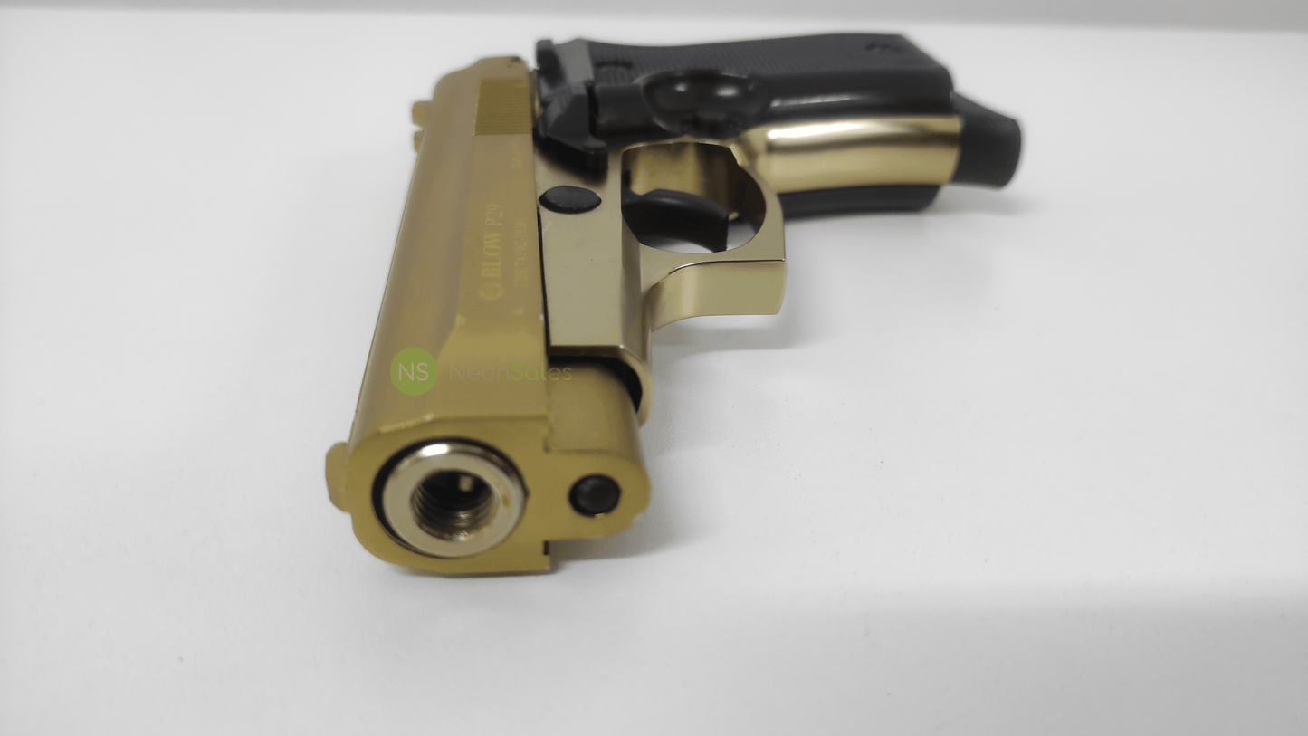 BLOW P29 BLANK GUN - GOLD W/ BLACK GRIPS & TRIM - NeonSales {{ shop.shopifyCountryName }}