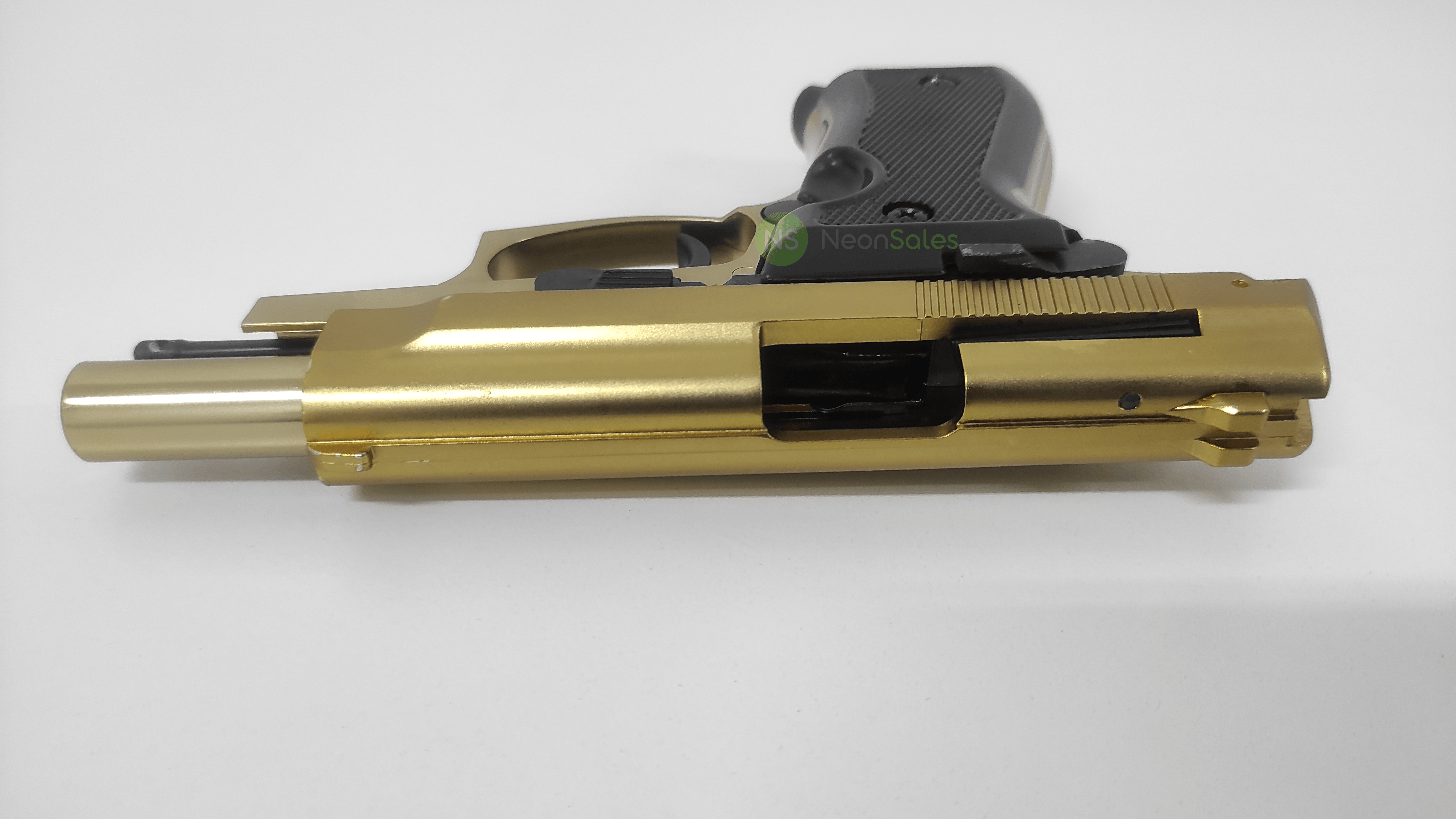 BLOW P29 BLANK GUN - GOLD W/ BLACK GRIPS & TRIM - NeonSales {{ shop.shopifyCountryName }}