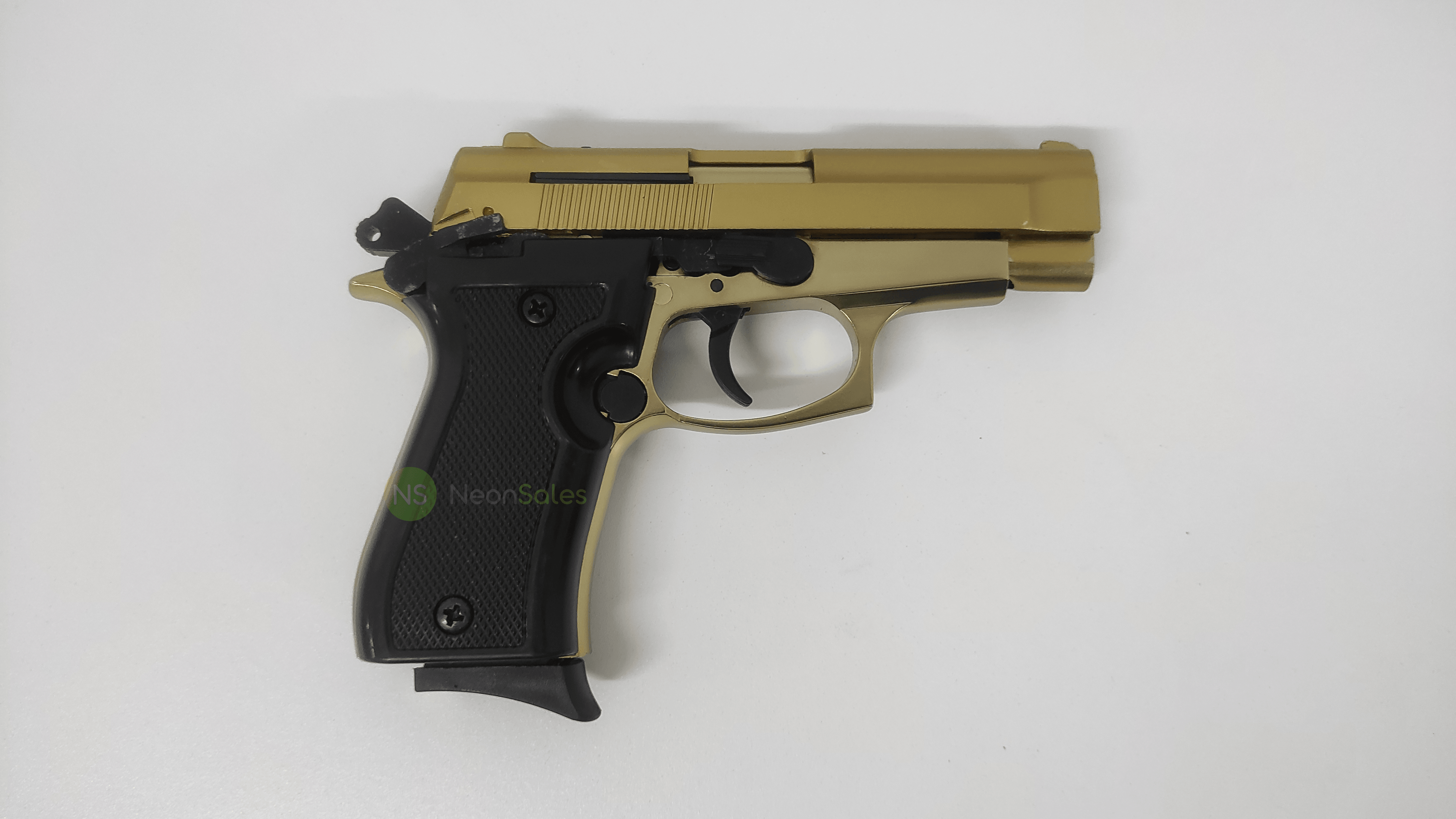 BLOW P29 BLANK GUN - GOLD W/ BLACK GRIPS & TRIM - NeonSales {{ shop.shopifyCountryName }}