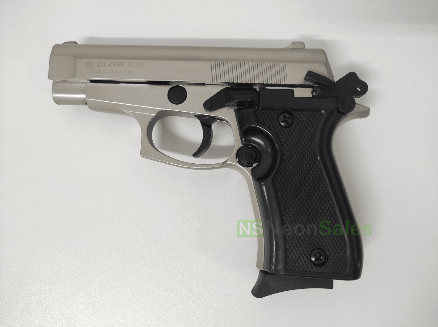 BLOW P29 BLANK GUN - SATIN W/ BLACK GRIPS & - NeonSales {{ shop.shopifyCountryName }}