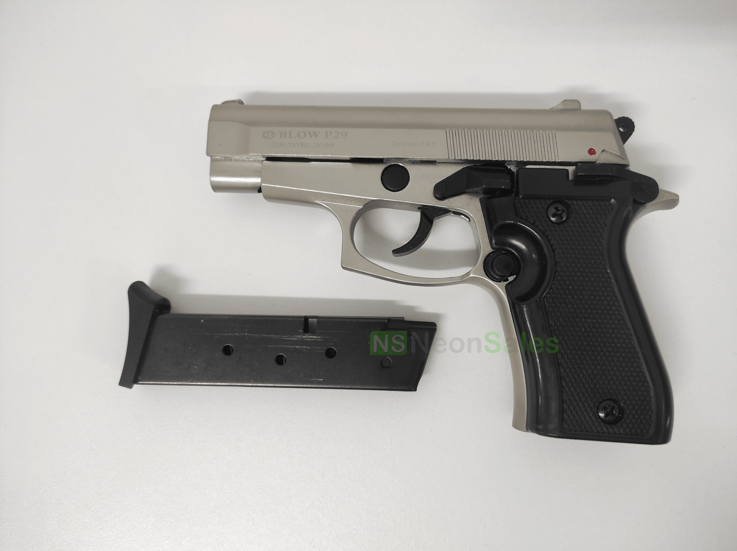 BLOW P29 BLANK GUN - SATIN W/ BLACK GRIPS & - NeonSales {{ shop.shopifyCountryName }}