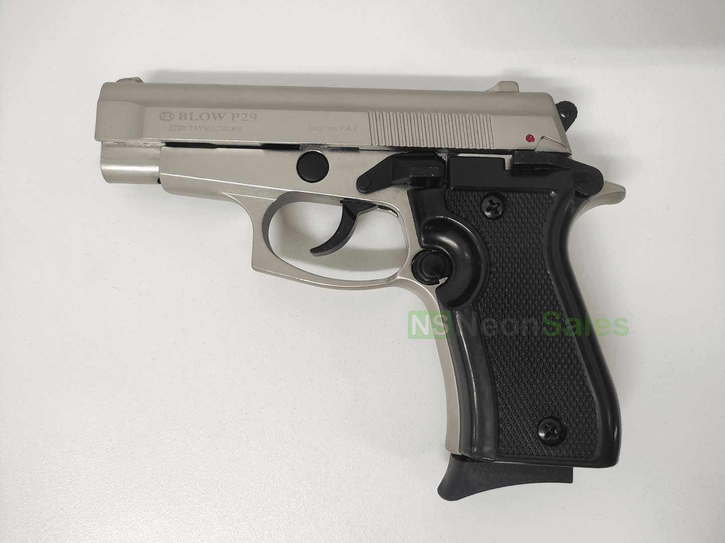 BLOW P29 BLANK GUN - SATIN W/ BLACK GRIPS & - NeonSales {{ shop.shopifyCountryName }}