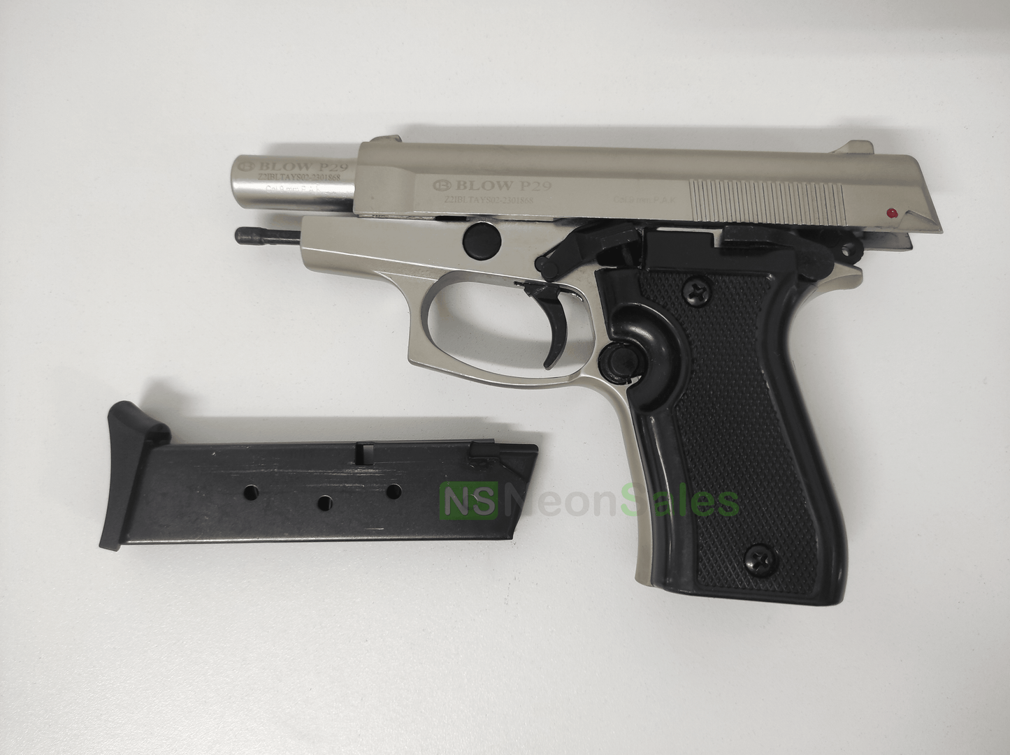 BLOW P29 BLANK GUN - SATIN W/ BLACK GRIPS & - NeonSales {{ shop.shopifyCountryName }}