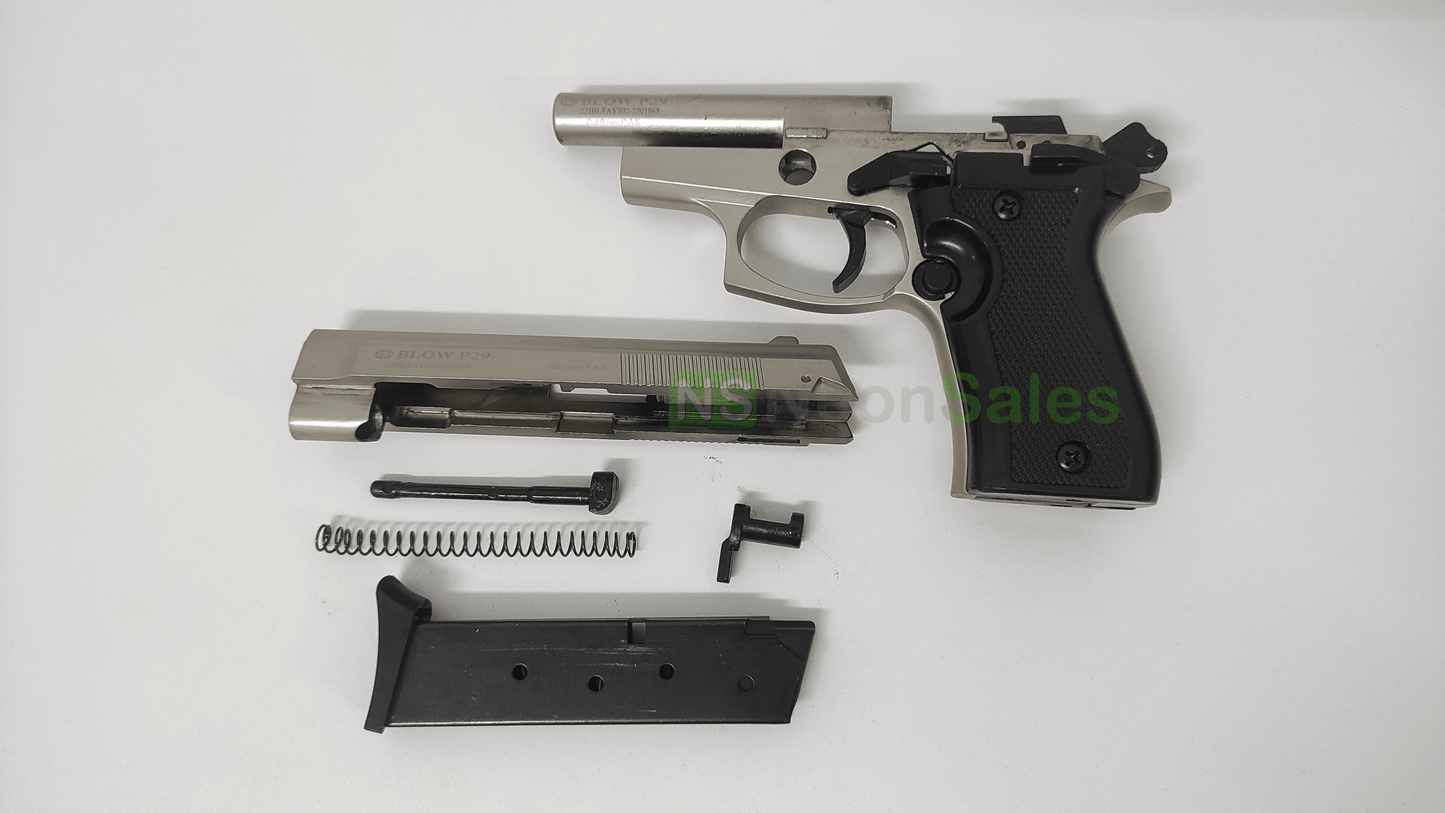BLOW P29 BLANK GUN - SATIN W/ BLACK GRIPS & - NeonSales {{ shop.shopifyCountryName }}
