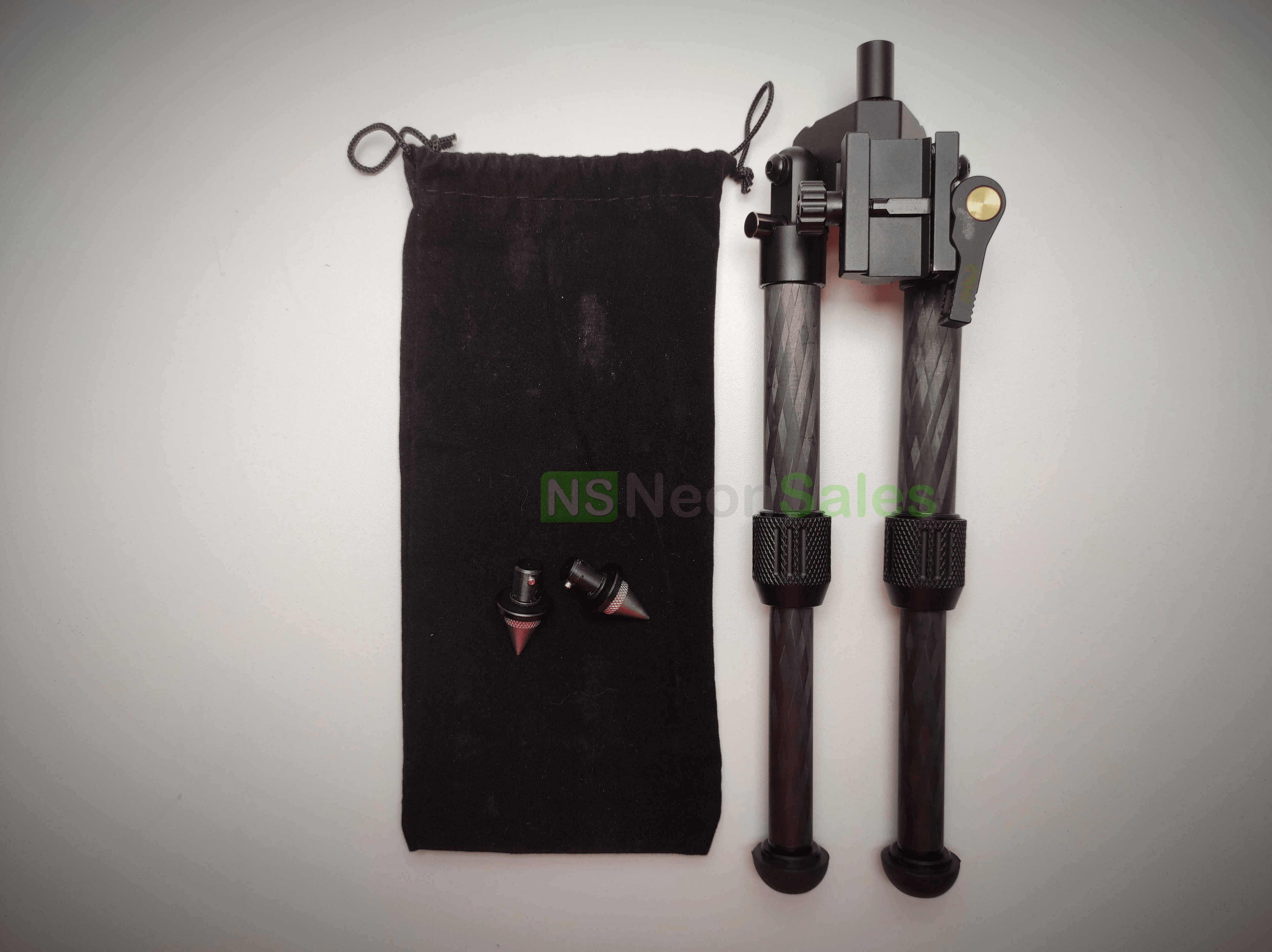 BP01A PICATINNY BIPOD, RUBBER + SPIKE FEET - CF - NeonSales South Africa