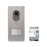 BPT LVC/01 Lithos entry panel with DPH double-height button and VAS/101 power supply