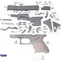 BRUNI MINI GAP (GLOCK 26 REPLICA) BLANK GUN - BLK - NeonSales {{ shop.shopifyCountryName }}