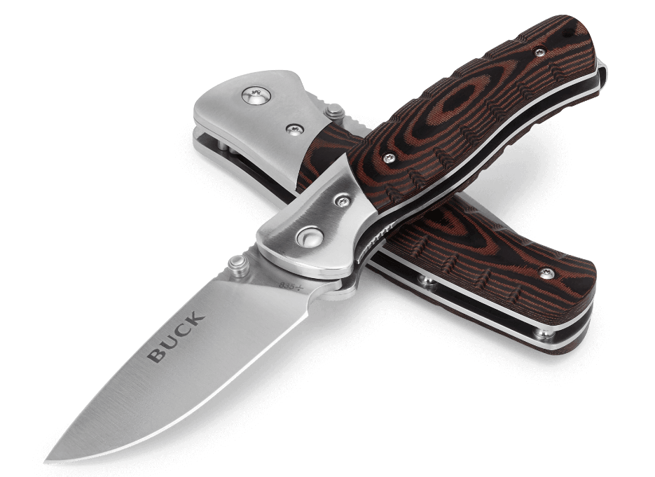 BUCK B835 BRS SELKIRK BRW/BLK MICARTA(BOX)-REG