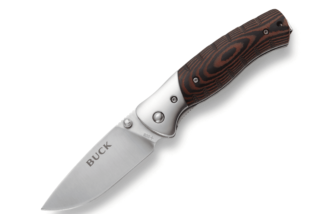 BUCK B835 BRS SELKIRK BRW/BLK MICARTA(BOX)-REG - NeonSales South Africa