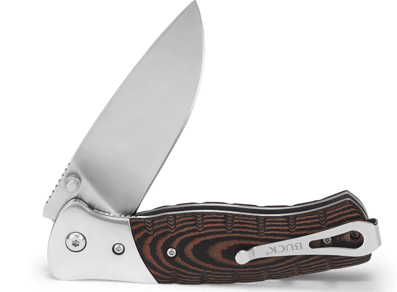 BUCK B835 BRS SELKIRK BRW/BLK MICARTA(BOX)-REG - NeonSales South Africa