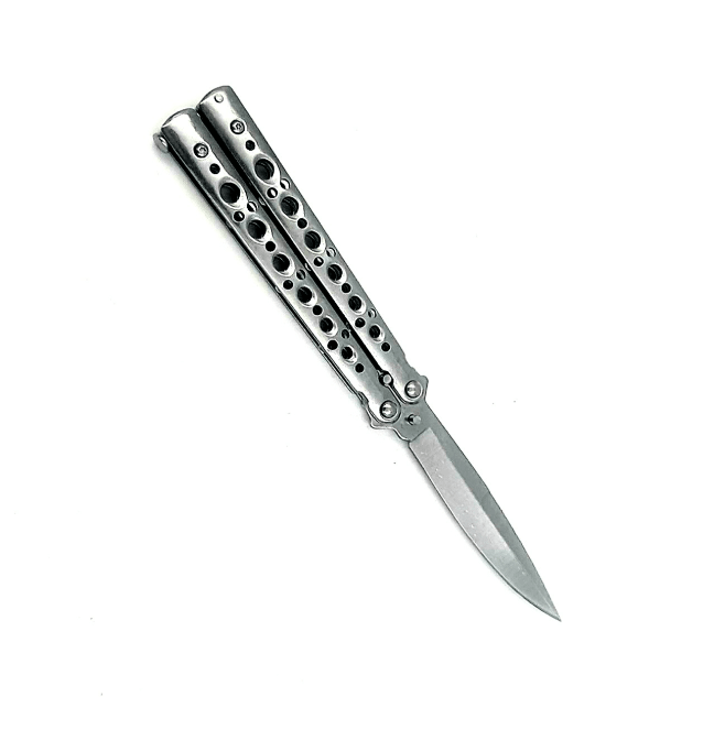 BUTTERFLY KNIFE, STAINLESS W/ LATCH LOCK - NeonSales {{ shop.shopifyCountryName }}