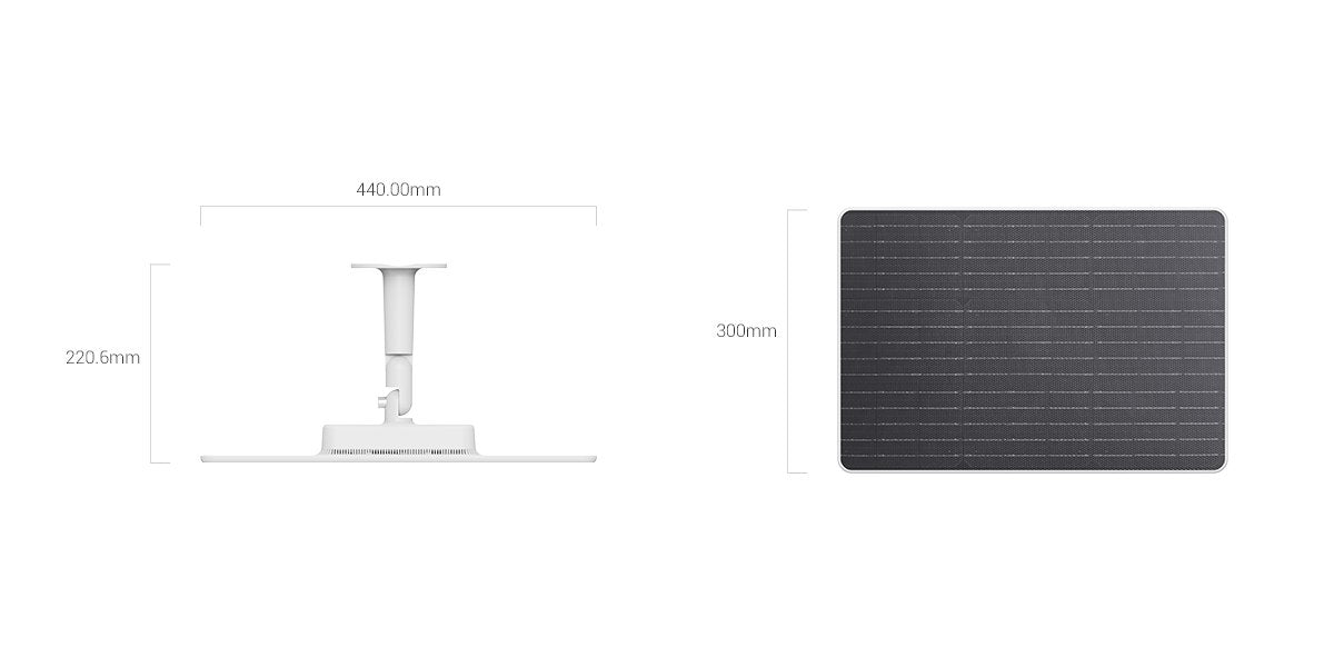 EZVIZ 24W solar panel dimensions: 440 x 300 x 220.6 mm