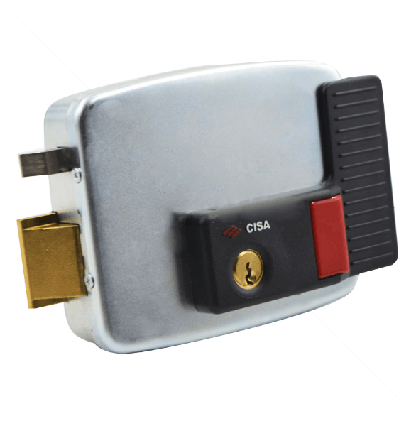 CISA ELECTRIC RIM GATE LOCK LHS W/ BUTTON - OUTWAR - NeonSales {{ shop.shopifyCountryName }}