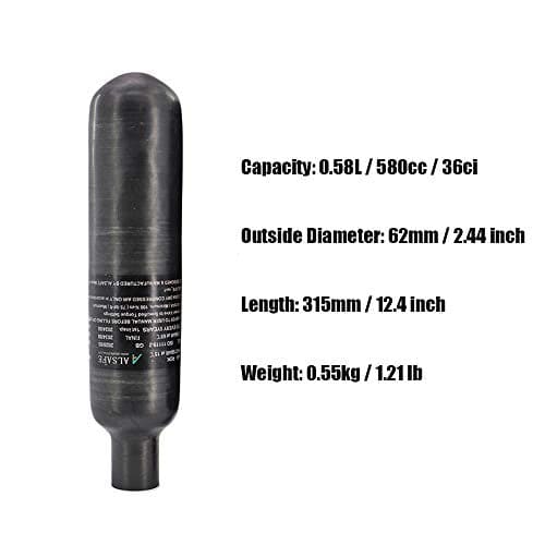 COMPOSITE 0.58L CYLINDER 300BAR M18X1.5