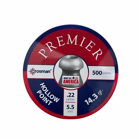 CROSMAN 5.5MM PREMIER HOLLOW POINT 14.3GR - 500'S - NeonSales {{ shop.shopifyCountryName }}
