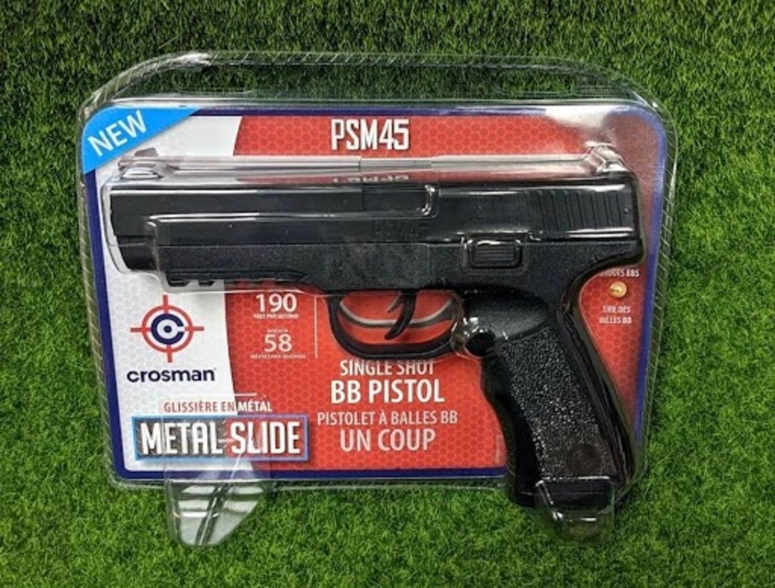 CROSMAN PSM45 SPRING COCKING PISTOL, 4.5MM CAL - NeonSales {{ shop.shopifyCountryName }}