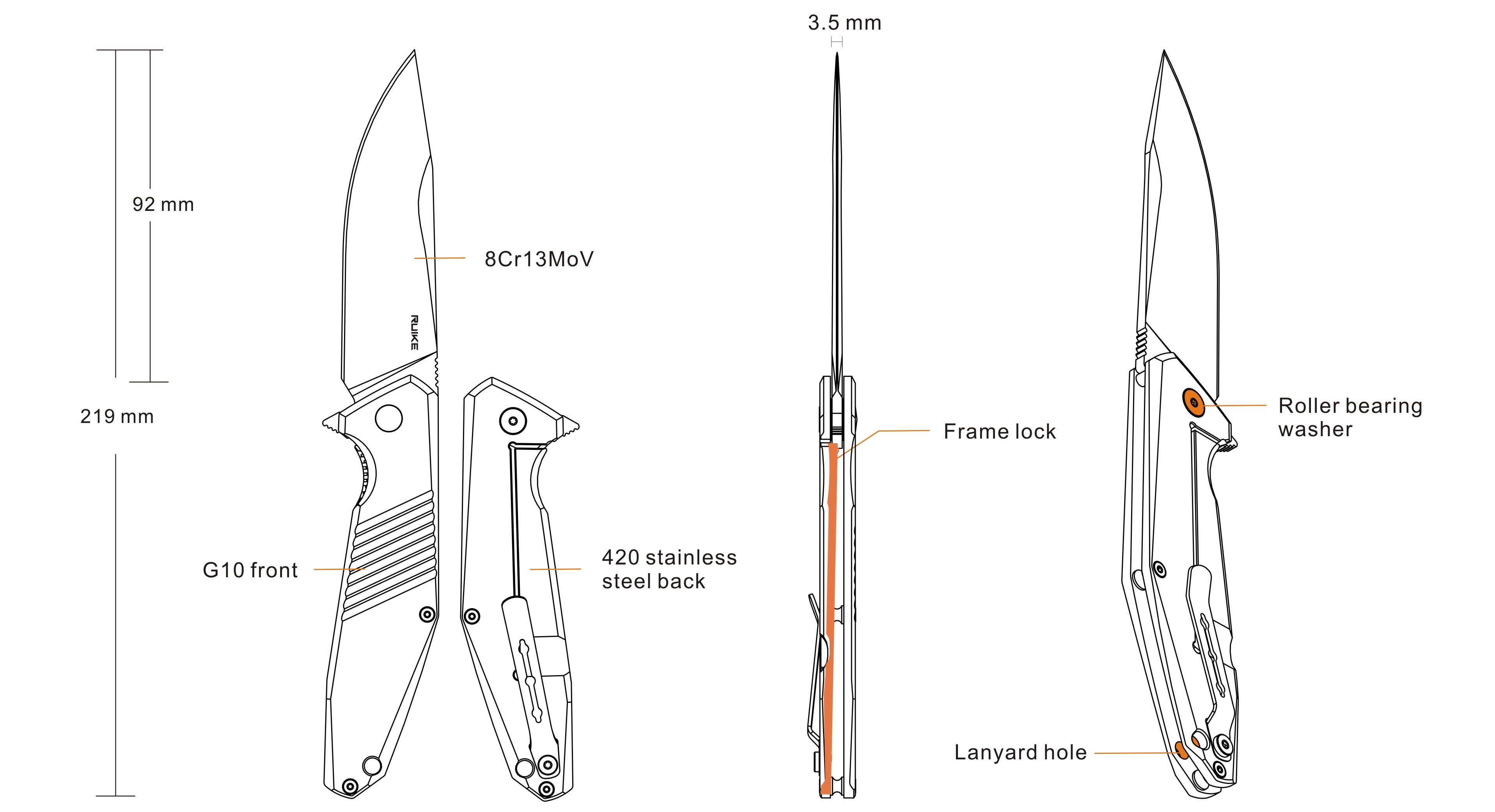 RUIKE KNIFE D191-W