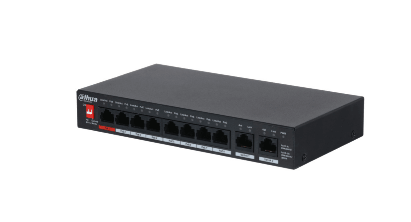 DAHUA 10 PORT UNMANAGED POE SWITCH -8 PORT DESKTOP - NeonSales South Africa