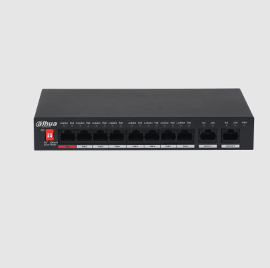 DAHUA 10 PORT UNMANAGED POE SWITCH -8 PORT DESKTOP - NeonSales South Africa