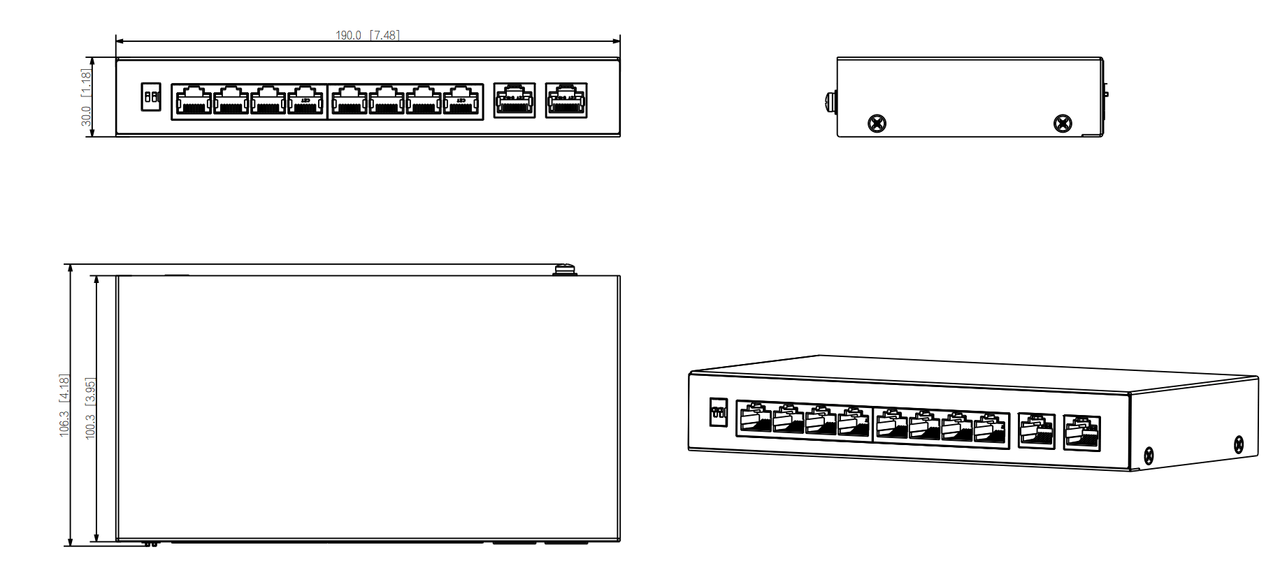 DAHUA 10 PORT UNMANAGED POE SWITCH -8 PORT DESKTOP - NeonSales South Africa