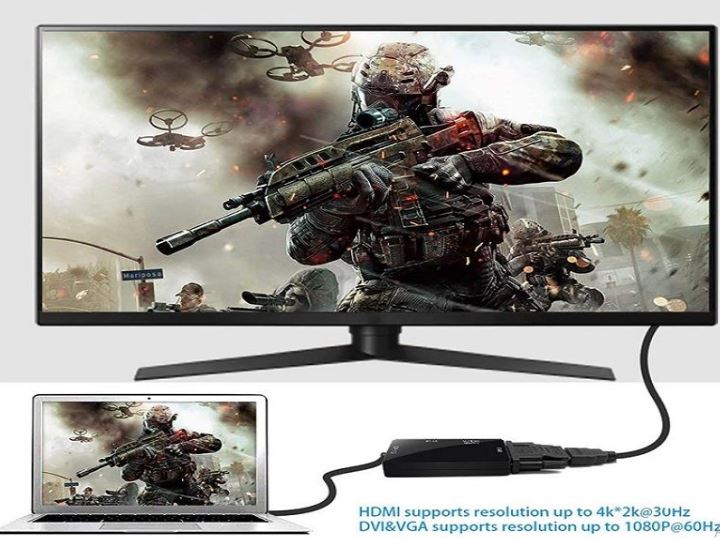 ANDOWL Q-DP3 DISPLAYPORT ADAPTER-4K HDMI/VGA/DVI