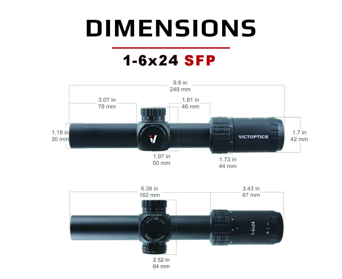 VECTOR OPTICS - S6 RIFLE SCOPE 1-6X24 SFP LPVO - NeonSales {{ shop.shopifyCountryName }}