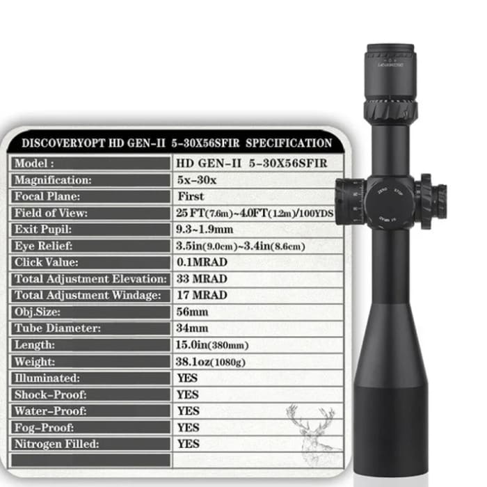 DISCOVERY HD GEN II 5-30X56 SFIR FFP-Z-MRAD - NeonSales {{ shop.shopifyCountryName }}