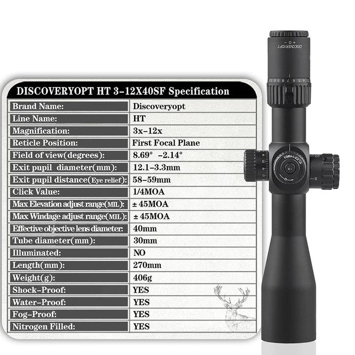 DISCOVERY HT 3-12X40 SF (FFP) RIFLE SCOPE - NeonSales {{ shop.shopifyCountryName }}