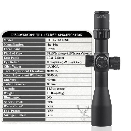 DISCOVERY HT 4-16X40 SF (FFP) RIFLE SCOPE - NeonSales {{ shop.shopifyCountryName }}