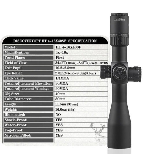 DISCOVERY HT 4-16X40 SF (FFP) RIFLE SCOPE - NeonSales {{ shop.shopifyCountryName }}