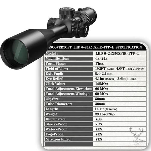 DISCOVERY LHD 6-24X50 SFIR FFP-L SCOPE - NeonSales {{ shop.shopifyCountryName }}