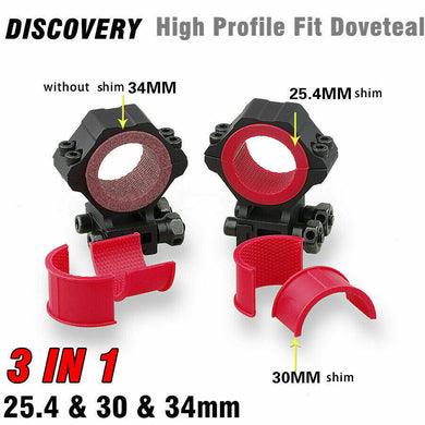 DISCOVERY PICATINNY MOUNT RING SET, 34/30/25MM - NeonSales