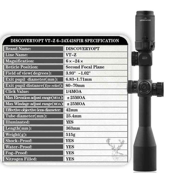 DISCOVERY VT-Z 6-24X42 SFIR (TAC TURRETS) - NeonSales {{ shop.shopifyCountryName }}
