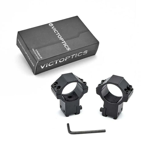 Representative 30 mm dovetail scope ring pair and supplied tools