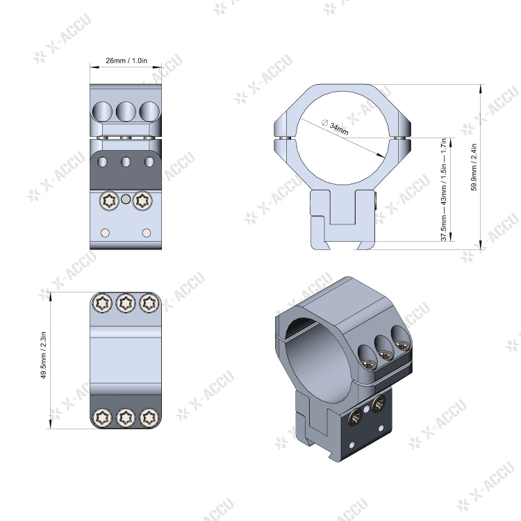 VECTOR OPTICS DOVETAIL RINGS 34MM XARS-3055 - NeonSales {{ shop.shopifyCountryName }}