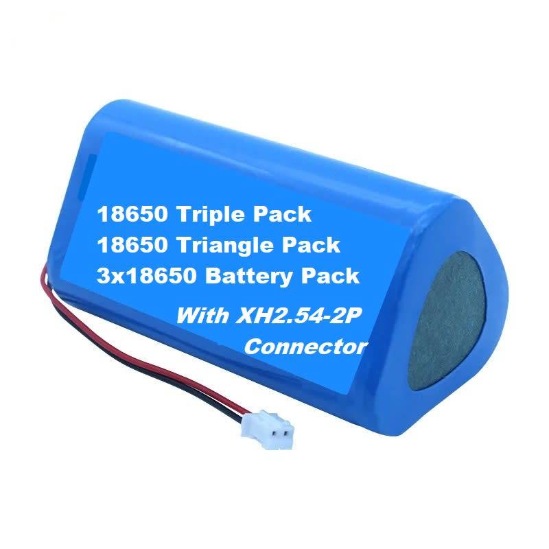 EJC V-SHAPED 3 X 18650 BATTERY PACK WITH CONNECTOR