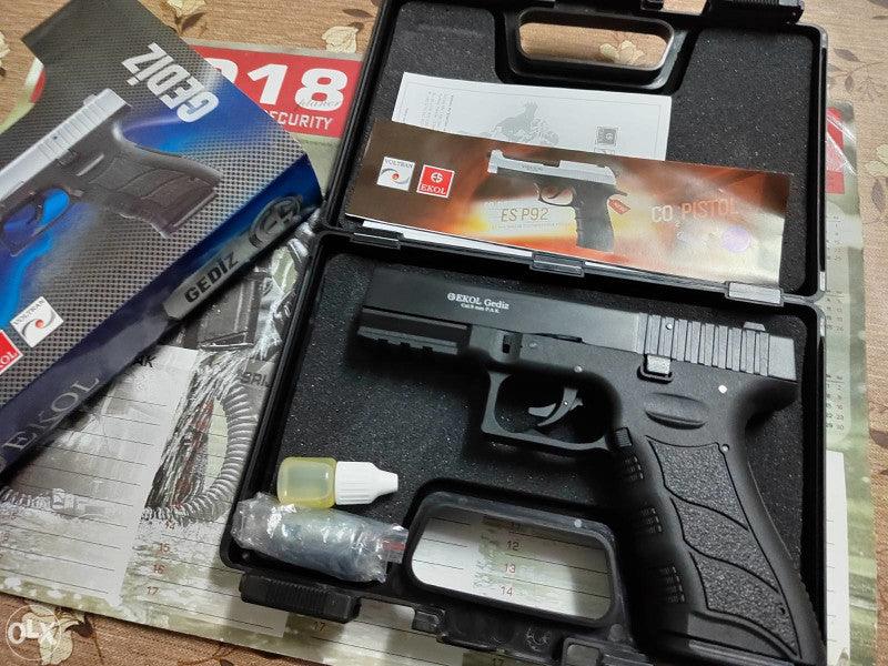 EKOL GEDIZ (GLOCK 17) BLANK GUN - BLACK W/ CHROME - NeonSales {{ shop.shopifyCountryName }}