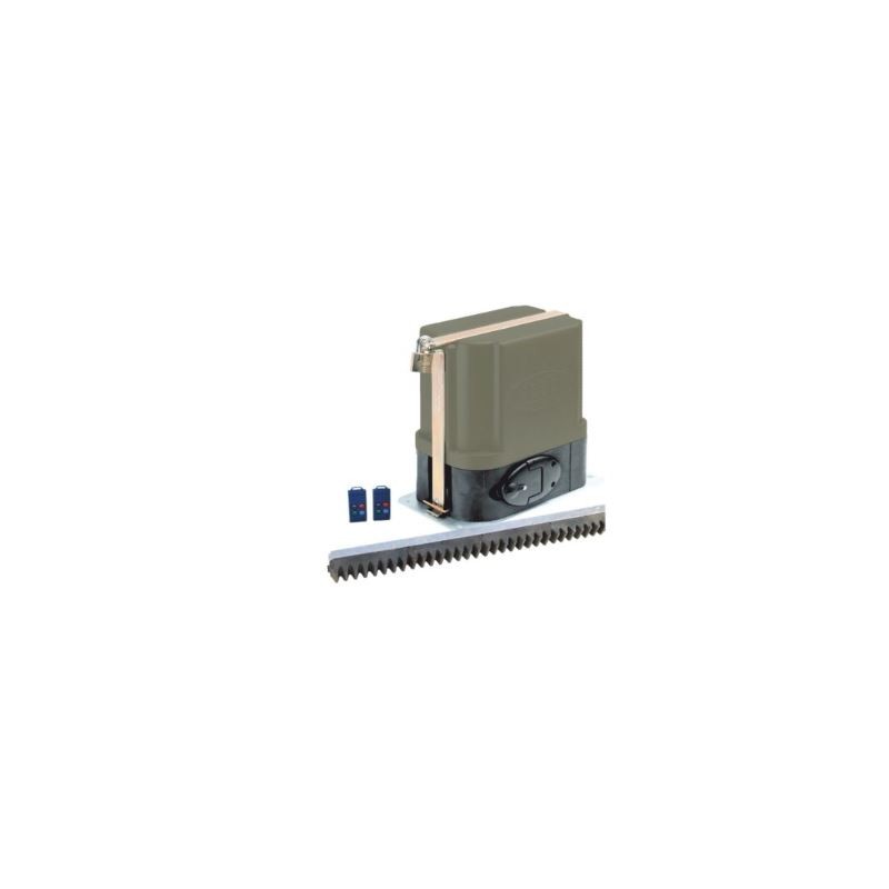 ET500 12V gate motor kit with TX4 remotes, receiver, battery and nylon rack