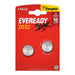 Eveready CR2032 3V lithium coin batteries twin pack