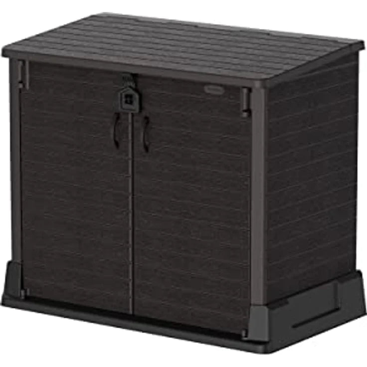 Cosmoplast Cedargrain 850L Storage Shed, Dark Grey
