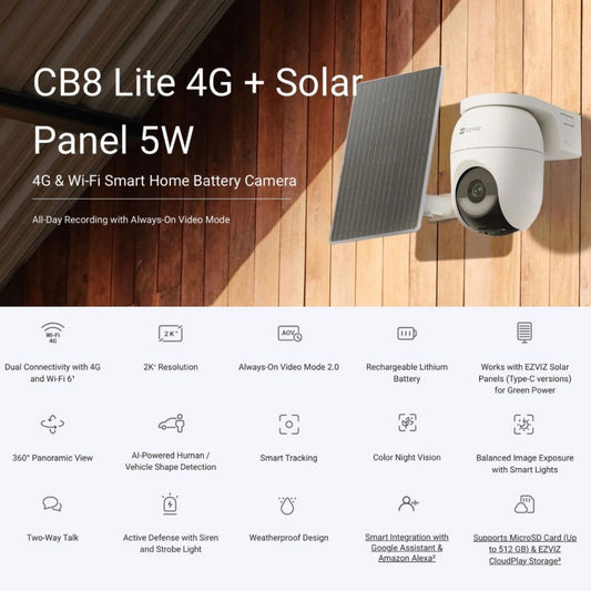 EZVIZ CB8 LITE 4G/WIFI SMART OUTDOOR CAMERA KIT