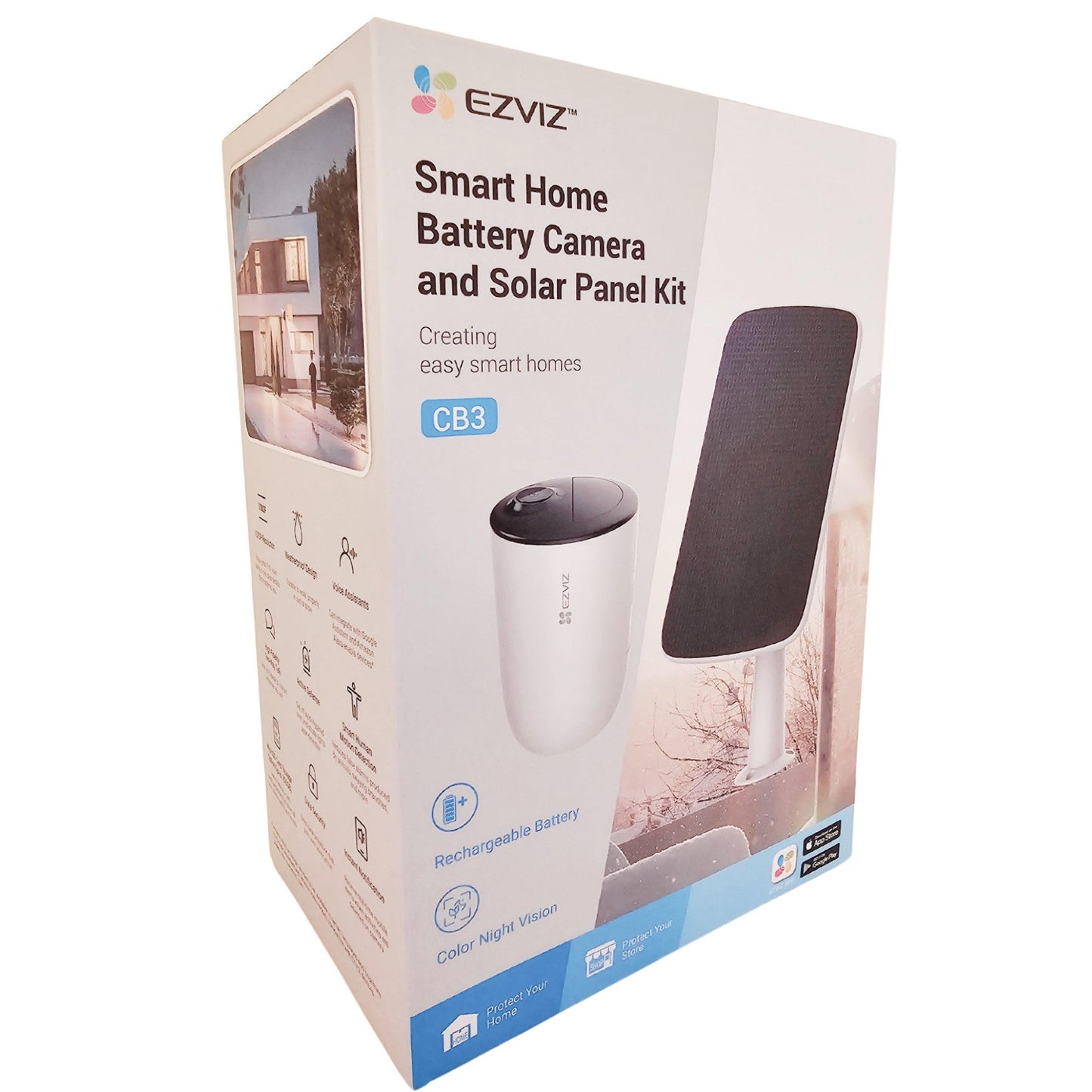 EZVIZ CB3 SMART HOME OUTDOOR CAMERA W/ SOLAR PANEL - NeonSales {{ shop.shopifyCountryName }}