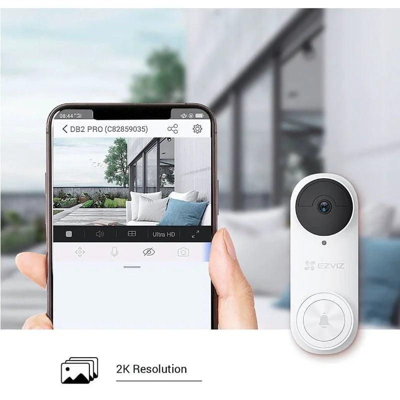 EZVIZ DB2 PRO WIRELESS 5MP VIDEO DOORBELL +2K - NeonSales {{ shop.shopifyCountryName }}