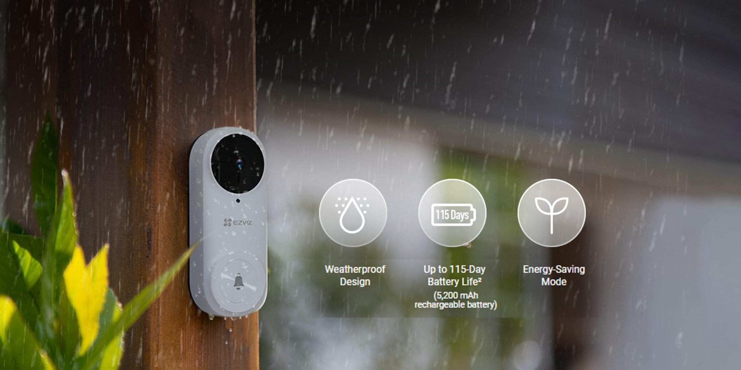 EZVIZ DB2 PRO WIRELESS 5MP VIDEO DOORBELL +2K - NeonSales South Africa